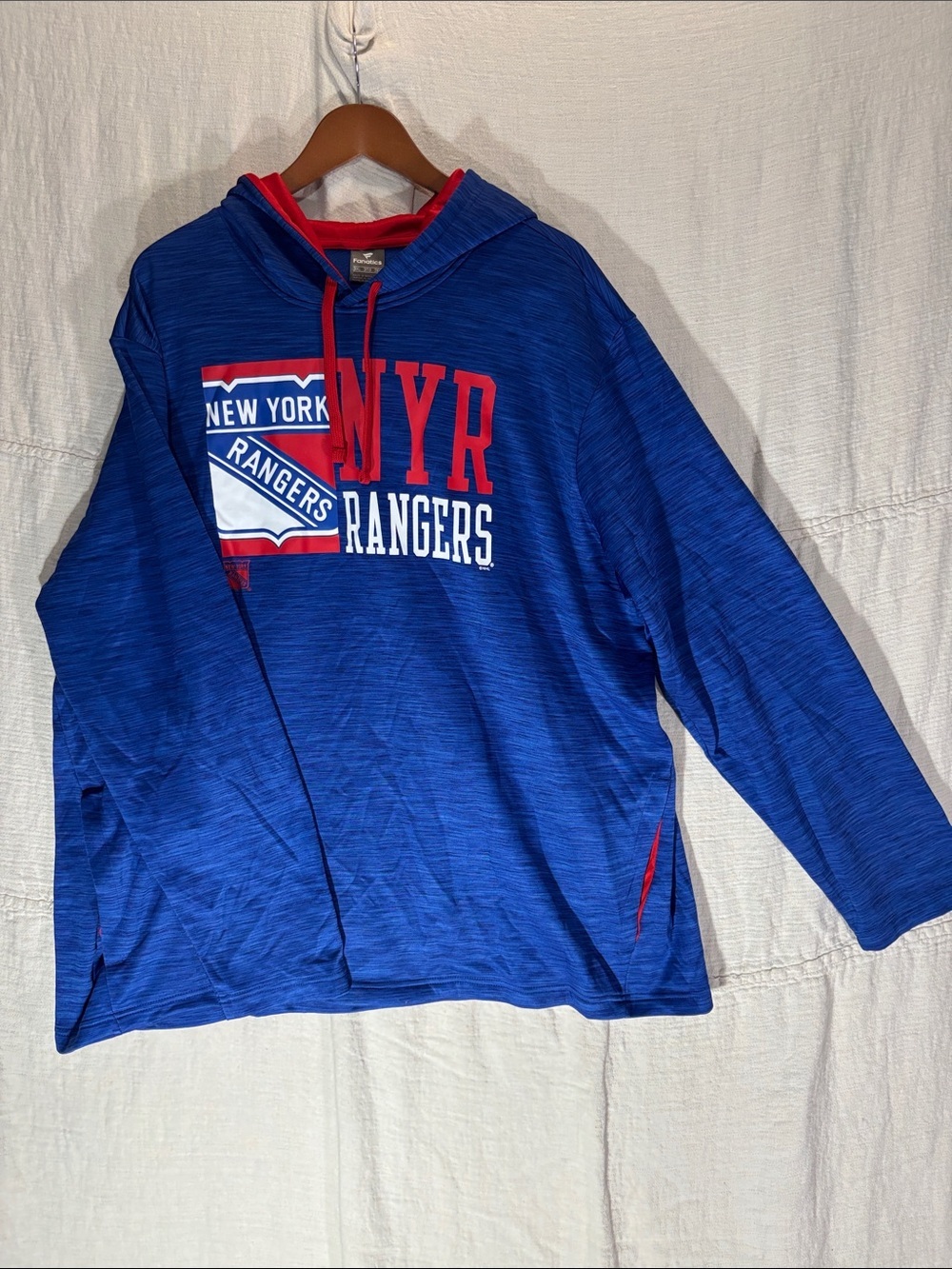 Fanatics New York Rangers NHL Pullover Hoodie Blue Red Mens Size 3XL Like New